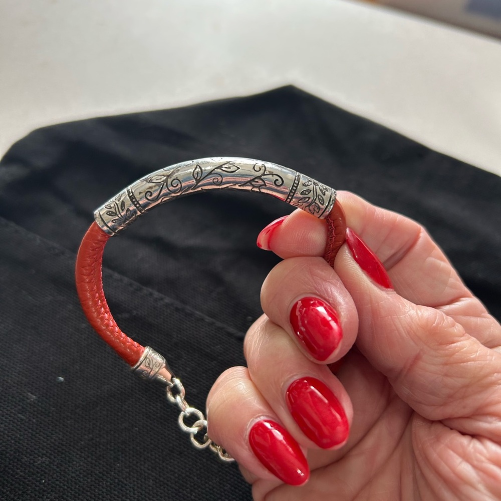 Elegant Brighton Silver and Burnt Orange Bracelet